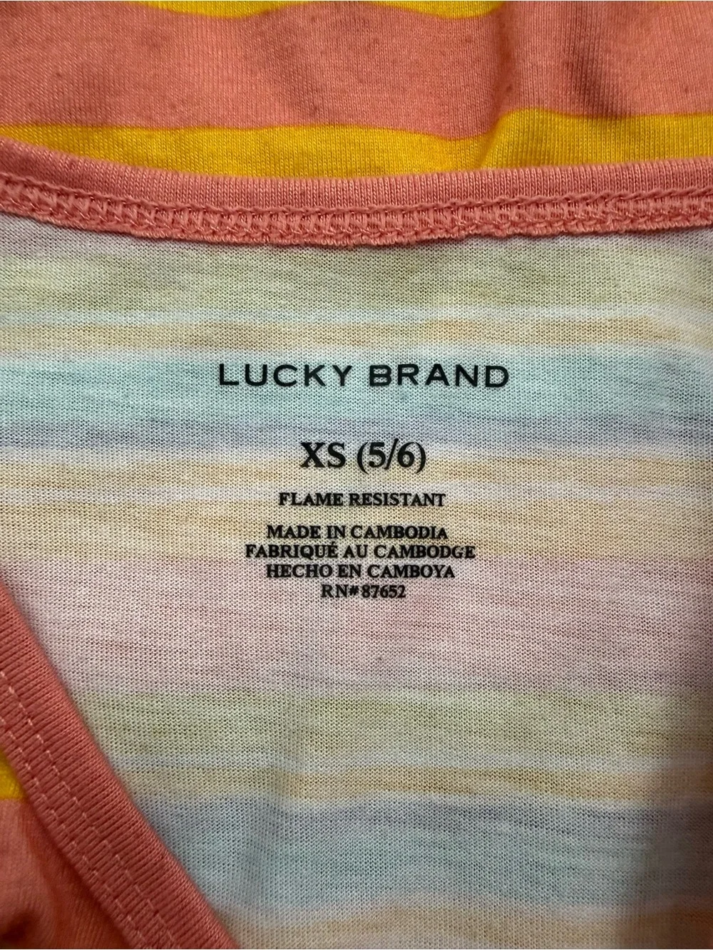 Lucky Brand Girls XS 5/6 Striped Tank & Jogger Pajama Set